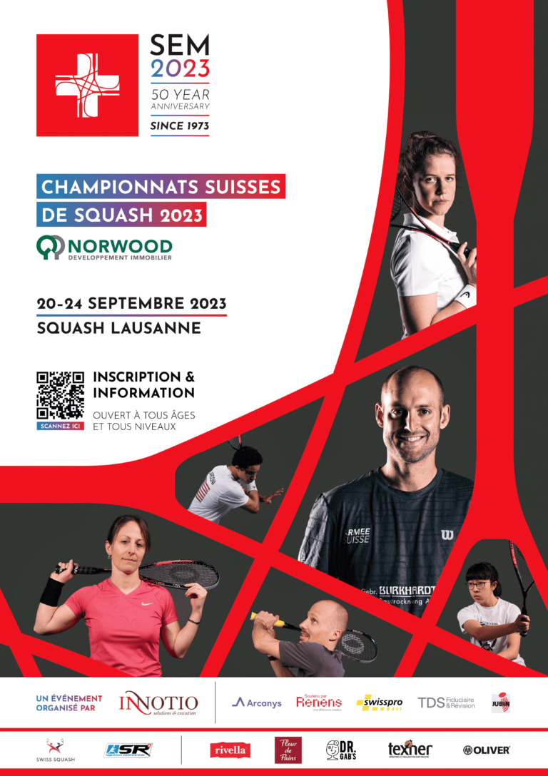 Participe aux Championnats Suisses 2023 Norwood à Squash Lausanne!