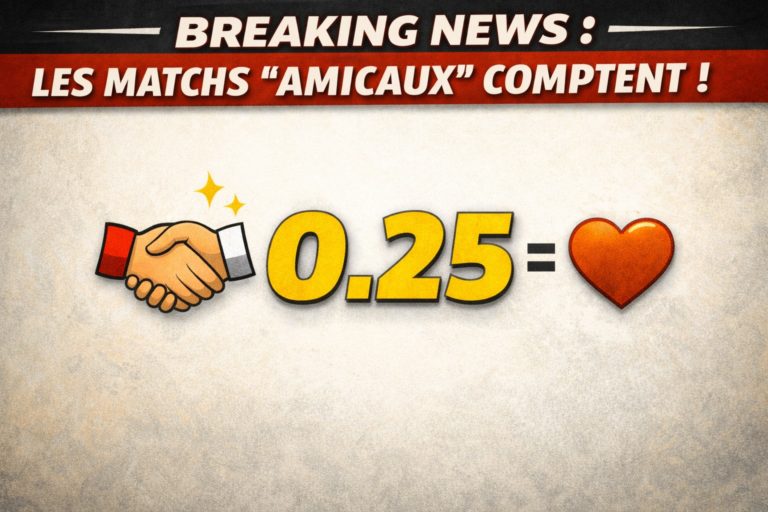 BREAKING NEWS : Vos matchs amicaux ne le sont plus tout à fait